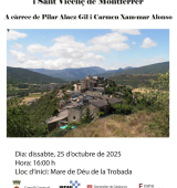 Pilar Aláez i Carmen Xam-mar oferiran una visita guiada a les dues esglésies del poble de Montferrer