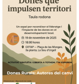 “Dones que impulsen el territori”, taula rodona per reconèixer el lideratge femení en el desenvolupament local