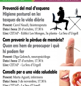 Vida saludable, higiene postural i prevenció de la pèrdua de memòria conformen el cicle Salut i qualitat de vida